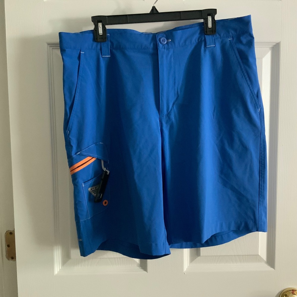 Columbia Omni‎ Shield Royal Blue and Orange accents Shorts size 36"W and 10"L